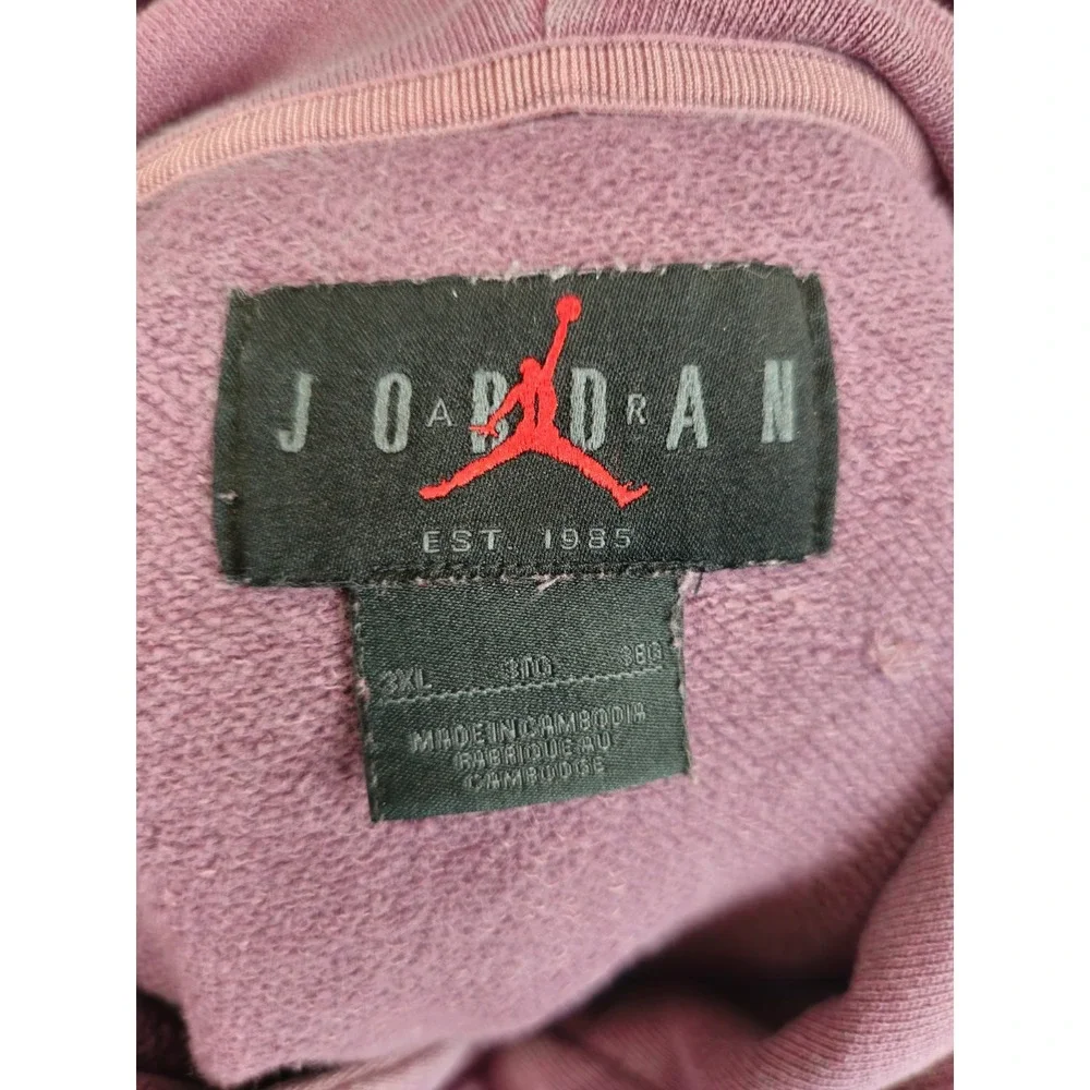 Jordan Hoodie Mens 3XL Faded Maroon Red Jumpman Logo Pullover Sweatshirt